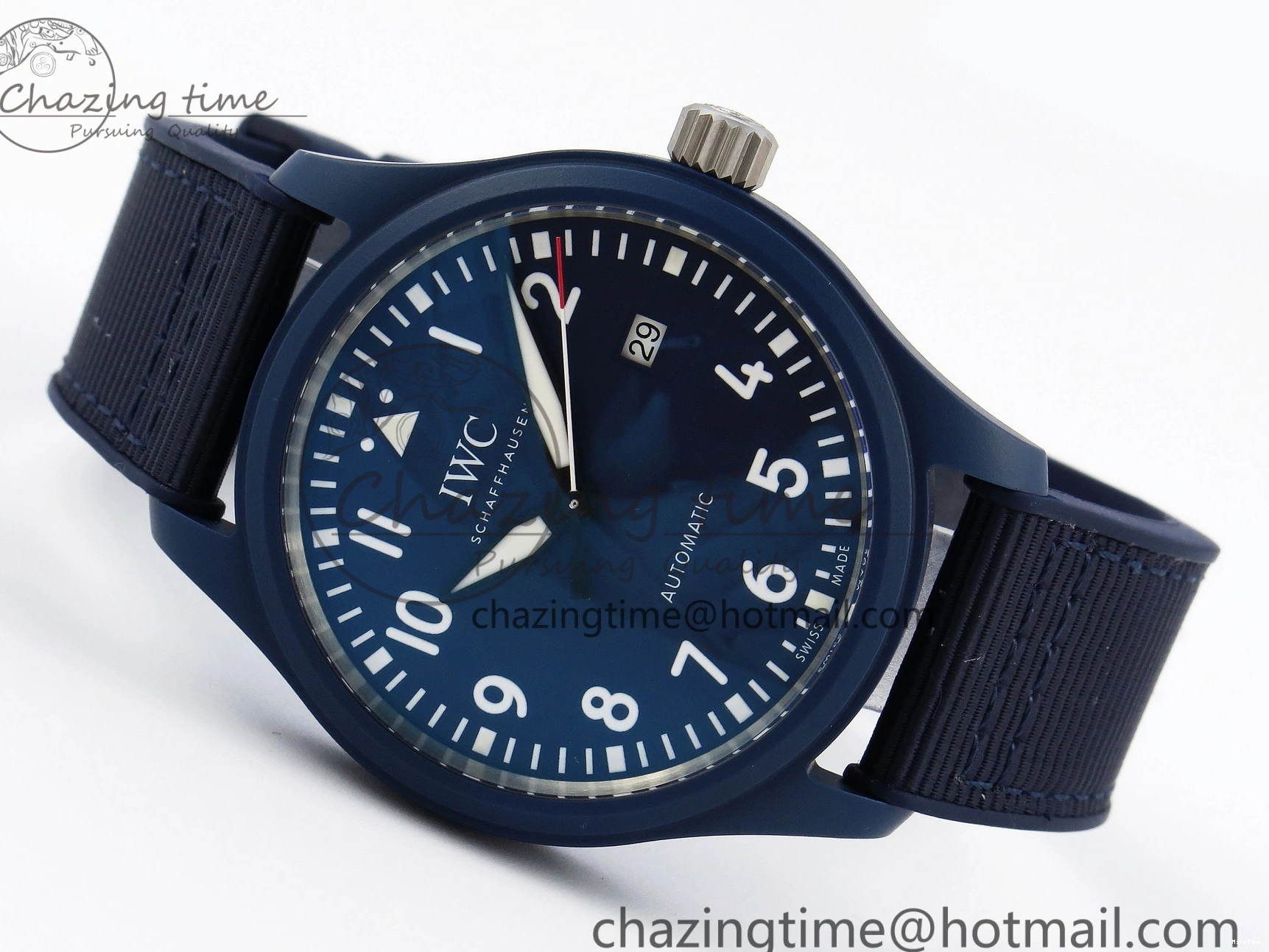 MIROTIME 0206 Original Pilot’s Watch Laureus Blue Ceramic IW328101 ZF 1:1 Best Edition on Blue Nylon Strap A 7027